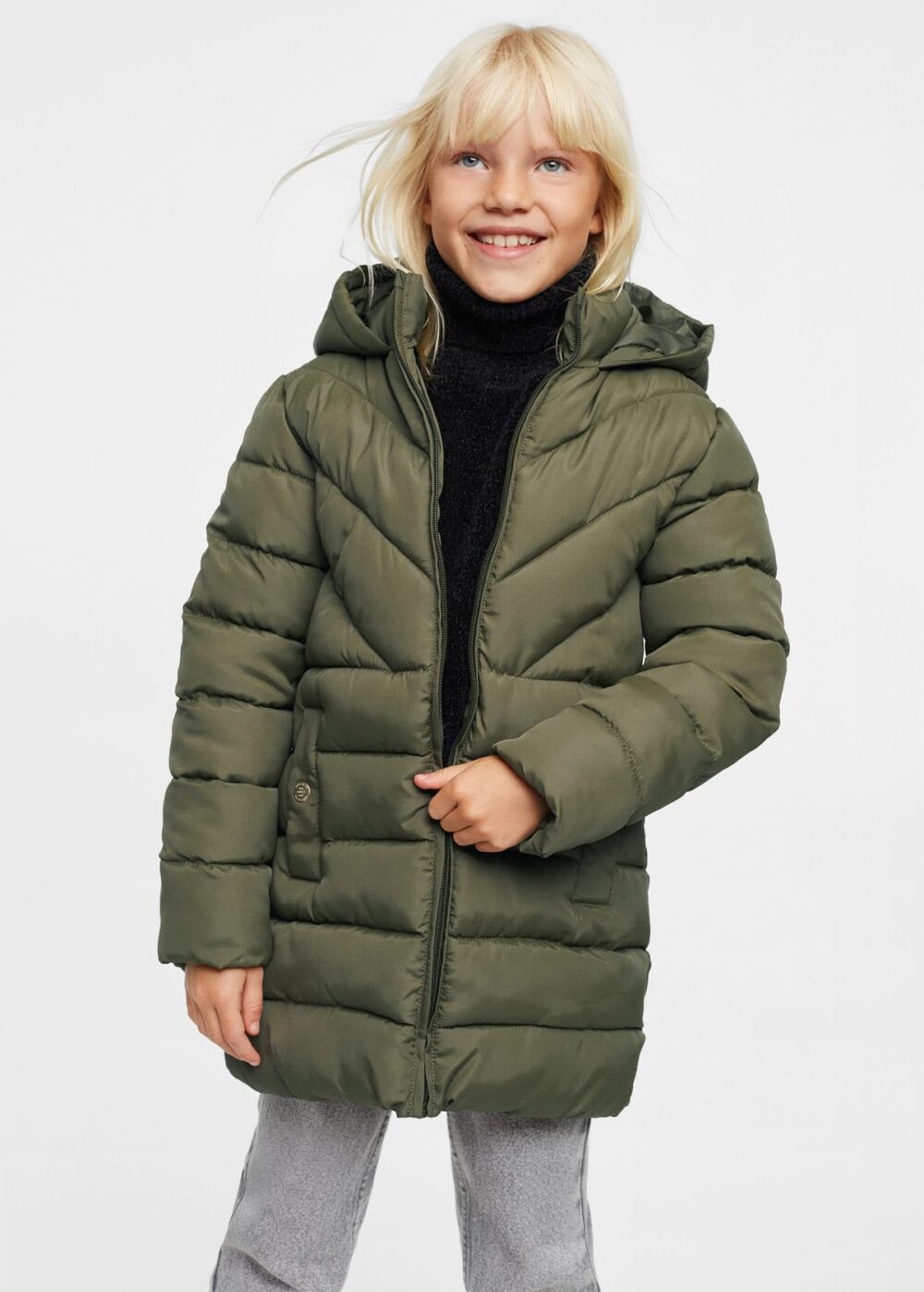 Quilted long coat